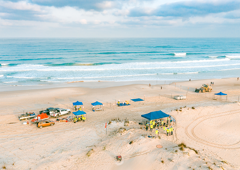 spill drill - crew on beach